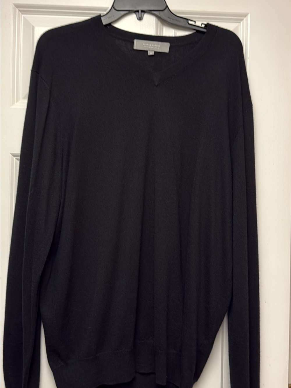 Neiman Marcus Black Men's V-Neck Sweater